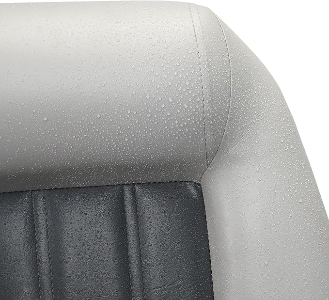 Elite Folding Boat Seat Low Back Boat Chair Fold-Down Fishing Boat Seats 2 Pack, Charcoal/Light Gray