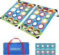 Portable Cornhole Set PVC Framed Corn Holes Outdoor Game Set with 2 Cornhole Boards, 8 Cornhole Bean Bags and Carrying Case, Camping Games Indoor Outdoor for Kids and Adults, Travel Camping Accessory