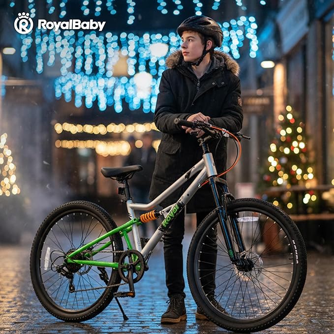 RoyalBaby Kids Mountain Bike for Boys and Girls, Ultra-Light Aluminum 20-24 Inch Wheel Bicycle for 6-14 Years Old Children, 7/21-Speeds Drivetrain