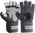 Weightlifting Gym Gloves for Men Women, Breathable Workout Gloves, Anti-Slip Exercise Gloves, Adjustable Wrist Support, Full Palm Protection, Lightweight