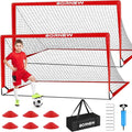 Kids Soccer Goal for Backyard Set - 2 Set of 6X4 / 4X3 ft Toddler Soccer Nets Training Equipment, Soccer Ball, Pop Up Portable Soccer Set for Kids and Youth Games and Training Goals Ages 3-16 Gift