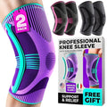 DR. BRACE ELITE Knee Brace with Size Stabilizer (2 Pack) Knee Brace for Women & Men, Workout, Sports, Daily Knee Compression Sleeve for Maximum Knee Pain Support & Fast Recovery (Galaxsis, Large)