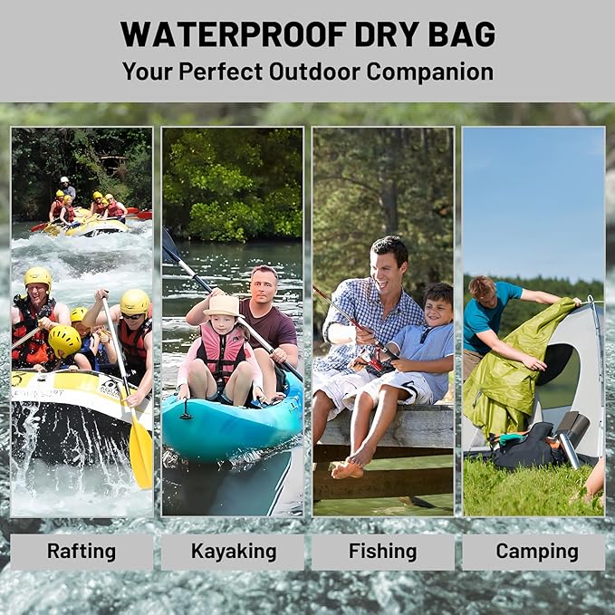 Waterproof Dry Bag,Roll Top Sea Turtle Small Waterproof Backpack 5L/10L/20L Floating and Lightweight Bags for Kayaking, Boating, Fishing, Swimming and Camping