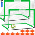 Kids Soccer Goals for Backyard Set - 2 of 4' x 3' Portable Soccer Goal Training Equipment, Pop Up Toddler Soccer Net with Soccer Ball, Soccer Set for Kids, Youth Outdoor Games, Sports, Play