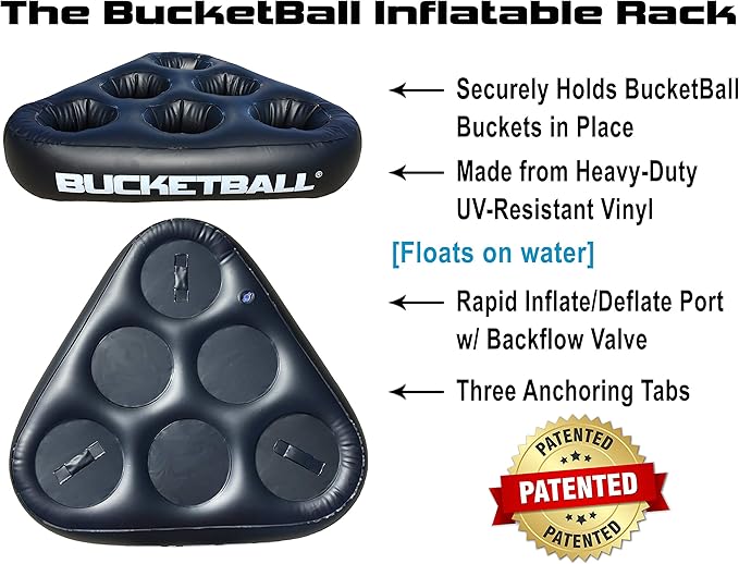 BucketBall | Team Color Edition | Party Pack (Navy Blue/Red): Original Yard Pong Game: Best Camping, Beach, Lawn, Outdoor, Family, Adult, Tailgate, Jumbo, Giant Game