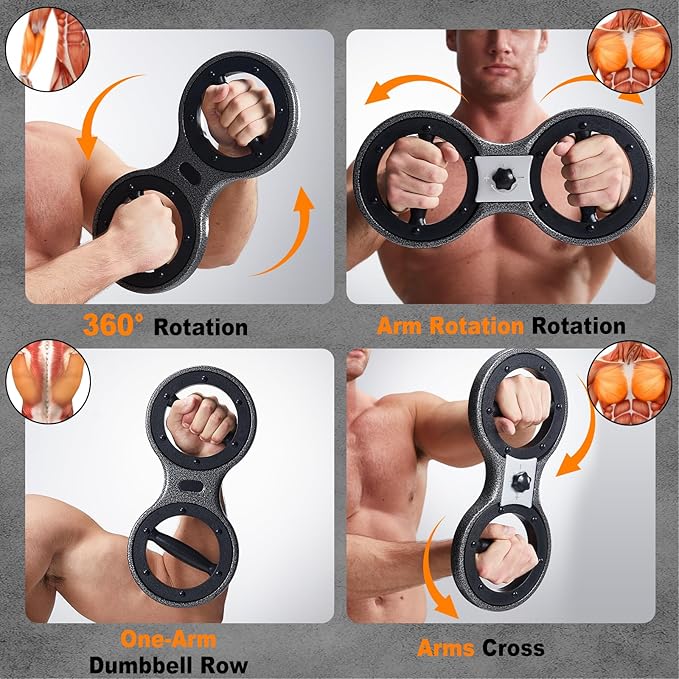 HOTWAVE Burn Machine Arm Workout, Spinning Rotator Shoulder Burn Machine - 360 Degree Rotating Burn Machine Arm Workout Equipment Machine for Men&Women with Boxing Gloves Adjustable Resistance