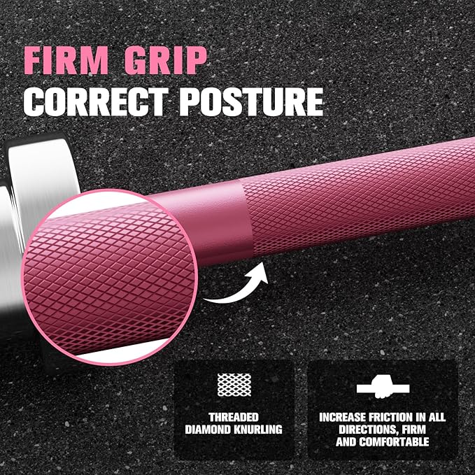 RITFIT Olympic Barbell 4ft/4.8ft/6ft - 2 Inch Weight Bar for Strength Training, Weightlifting, Squat, Deadlift, Bench Press, Curl, Overhead Press - 350lbs/500lbs Capacity