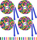 Coolrunner 16 FT Long Jump Rope(4 PACK), Double Dutch Jump Ropes Soft Beaded Skipping for Kids Adults Plastic Segmented Long Enough for 4-5 Jumpers