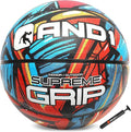 AND1 Supreme Grip Official Regulation Size 7 (29.5 inches) Rubber Basketball - Deep Channel Construction Streetball, Made for Indoor Outdoor Games