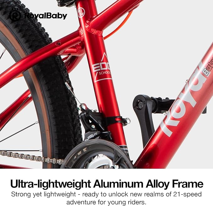 RoyalBaby Kids Mountain Bike for Boys and Girls, Ultra-Light Aluminum 20-24 Inch Wheel Bicycle for 6-14 Years Old Children, 7/21-Speeds Drivetrain