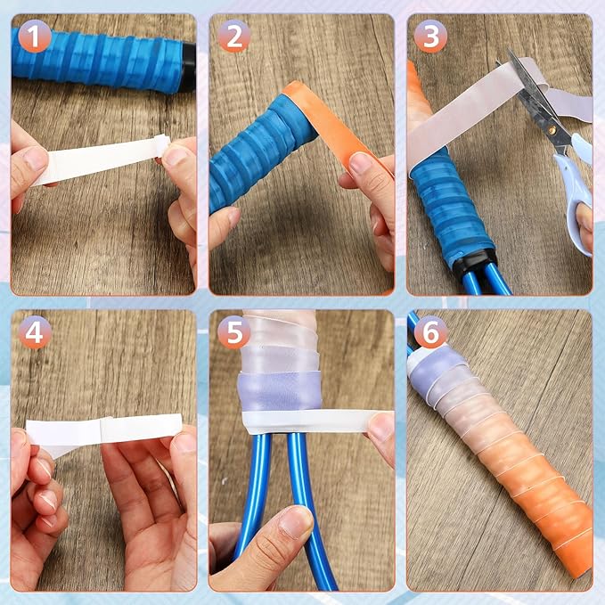 Jerify 24 Pieces Tennis Racket Grip Tape, Precut Badminton Racket Overgrips Tape with Velvety Comfort for Anti Slip and Absorbent Grip