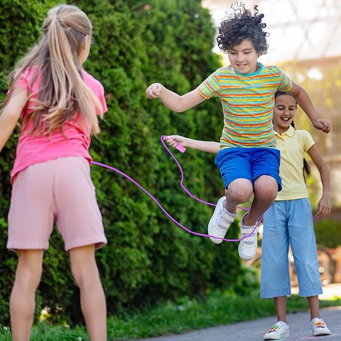 Jump Ropes for Kids, Colorful Jump Ropes for Kids Bulk, Adjustable Skipping Ropesfor Boys Girls, Tangle-Free Plastic Jumping Ropes for Party Favor Exercise Outdoor Activity