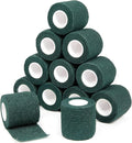 12Pcs 2inch x 5 Yards Self Adhesive Bandage Wrap Elastic Bandage Wrap Self Adherent Cohesive Wrap Bandages for Wrist Ankle Vet Tape for Dog Athletic Swelling Sprain Tape Grip Cover (Army Green)