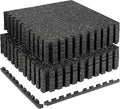 0.79in Extra-Thick 48 Sq Ft Exercise Equipment Mats, 12 Tiles Rubber Top EVA Foam Workout Mats, Interlocking Gym Flooring for Home Gym, 24 x 24in, Black & White