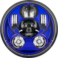 Eagle Lights 5.75 inch Blue LED Projection Headlight - Generation III for Harley Sportster, Indian Scout (Blue)
