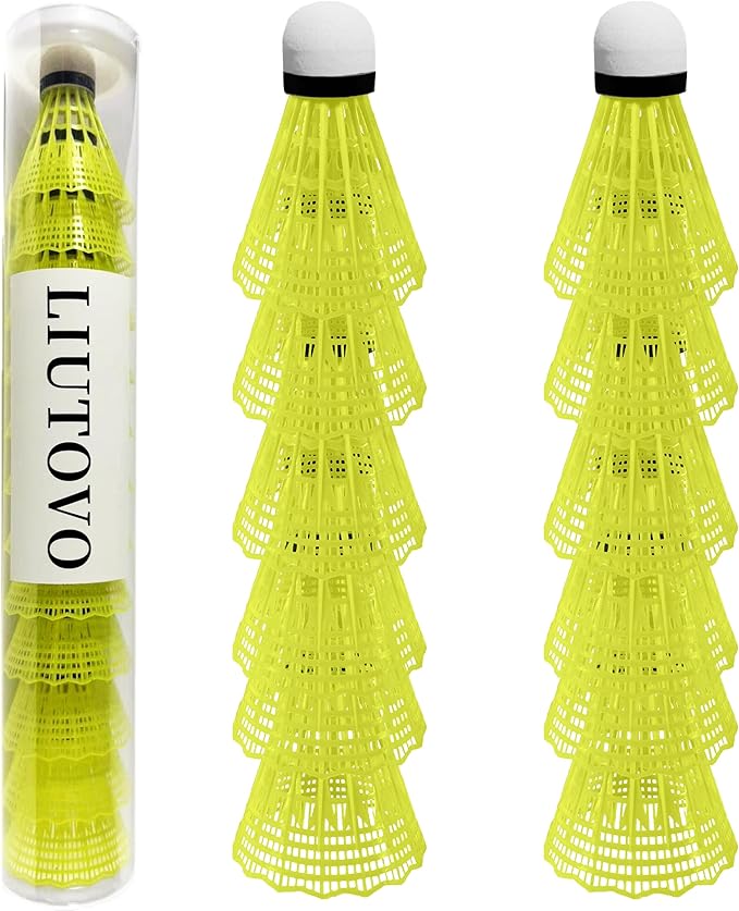 12 Packs Nylon Badminton Shuttlecocks Birdies Nylon Feather Shuttlecocks Badminton Birdies Great Stability ＆ Durability Indoor Outdoor Sports Hight Speed Training