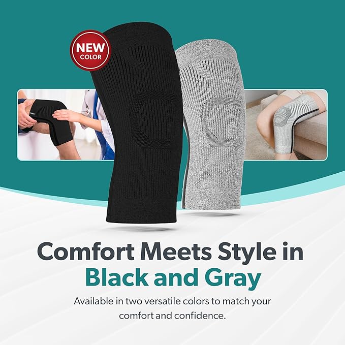 BraceAbility Knee Compression Sleeve - Knit Knee Pain Brace for Men or Women, Arthritis Relief, Meniscus Tear, Running, Workout, Sports, Swelling, Athletic Support for Joint Stability (XL/2XL Black)