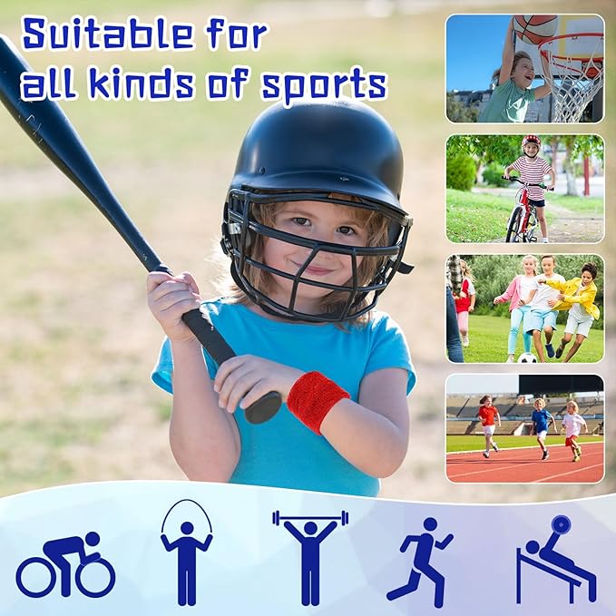 Lounsweer 72 Pcs Bulk Sports Wristbands - Sweatbands for Kids, Gifts, Party Favors, Athletics, and Fans