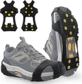 Ice Snow Cleats for Shoes Boots Non Slip Ice Cleats Overshoe for Walking on Snow and Ice Rubber Crampons with 10-Stud Ice Rubber Cleats Slip-on Stretch Footwear