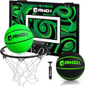 AND1 Over the Door Mini Basketball Hoop: 18x12 Shatterproof Backboard, 2 Mini Basketballs, and Hand Pump Included- Ultimate Indoor Basketball Accessory for Kids and Adults, No Tools Required