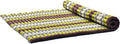 Leewadee - Foldable Floor Mattress - Japanese Roll Up Futon -Trifold Tatami Mat- Guest Floor Bed - Camping Mattress - Thai Massage Mat, Kapok Filled, 75 x 57 inches, Brown Green