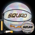 SQUAD NightPlay Reflective Basketball Size 5, Size 7 - Cool Holographic Glow Basketball for Night Game, Ideal Gift for Boys Girls 10-14 Year Old, Cool Teen Toys