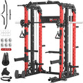 Smith Machine Home Gym with Aluminum Pulley Set- 2000lbs Capacity All-in-One Power Rack with Cable Crossover, Pull-Up Bar & Dip Station, Includes 18 Attachments, P107 Anvil