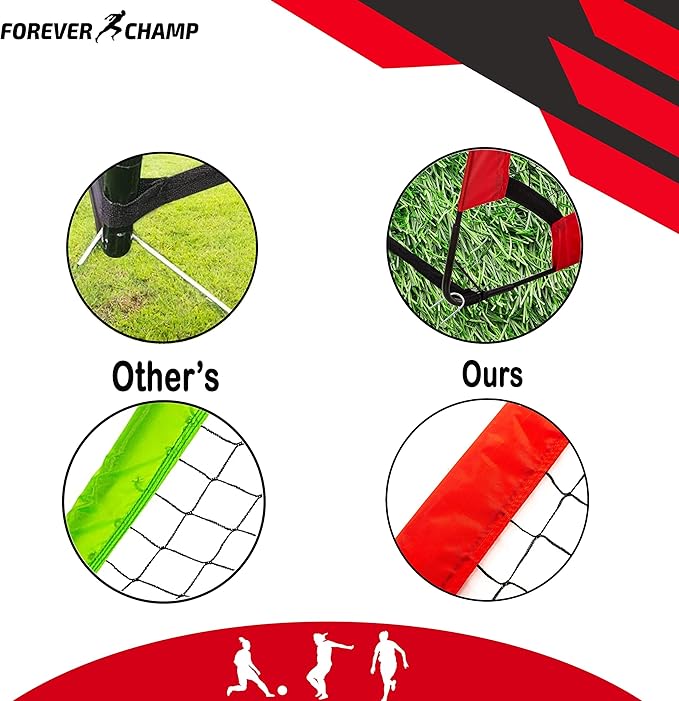 Kids Soccer Goals for Backyard - 4'x3' Soccer Nets, Stakes, Cones, Ball, Pump, Targets - Sturdy Mini Soccer Nets for Kids Ages 4-8 - Easy to Set Up Toddler Soccer Goal Set