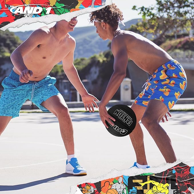 AND1 Fantom Rubber Basketball: Official Regulation Size 7 (29.5 inches) Rubber Basketball - Deep Channel Construction Streetball, Made for Indoor Outdoor Basketball Games