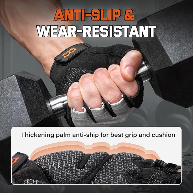 Lusper Workout Gloves for Men and Women, Full Palm Protection Weight Lifting Gym Gloves for Training, Cycling, Fitness, Exercise Hanging, and Pull Ups