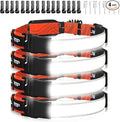 Rechargeable Headlamp,4 Packs 230°Wide-Angle 1000 Lumens Headlamp Flashlight with Red Taillight 3 Light Modes Lightweight LED Head Lamp Adjustable Waterproof Head Light for Running Cycling