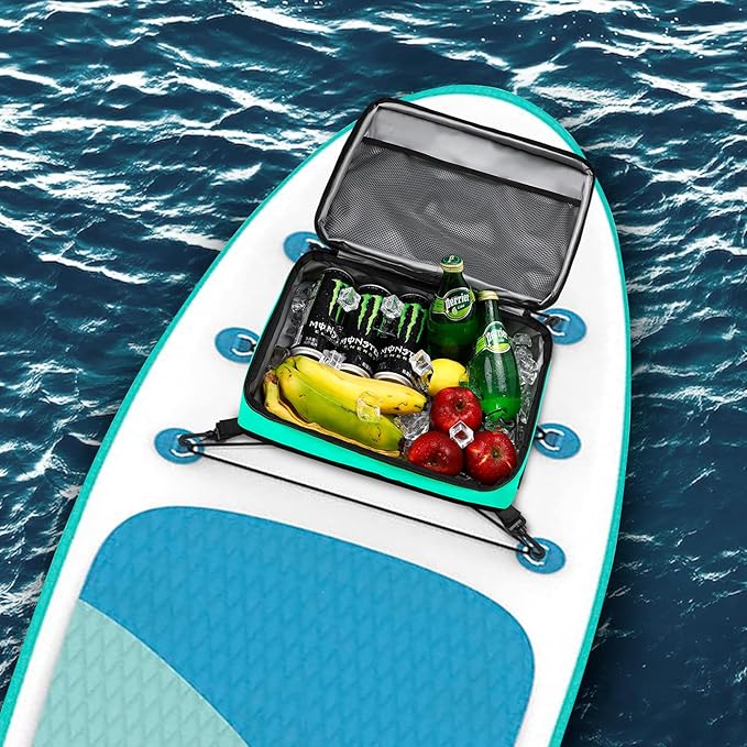 Paddle Board Cooler Bag, Waterproof Surf Sup Deck Cooler Bag Insulated Leakproof 10 Cans, Sup Paddle Board Accessories Bag for Stand Up Paddleboard and Kayak
