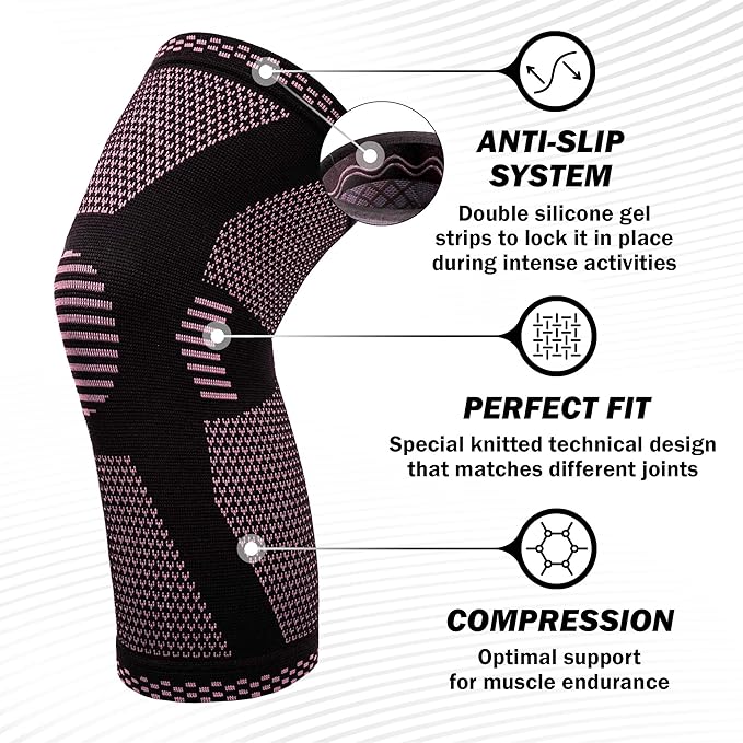POWERLIX Leg Sleeve - Best Knee Brace for Leg Pain for Men & Women Knee Support for Running, Basketball, Volleyball, Weightlifting, Gym, Workout, Sports Please Check Sizing Chart