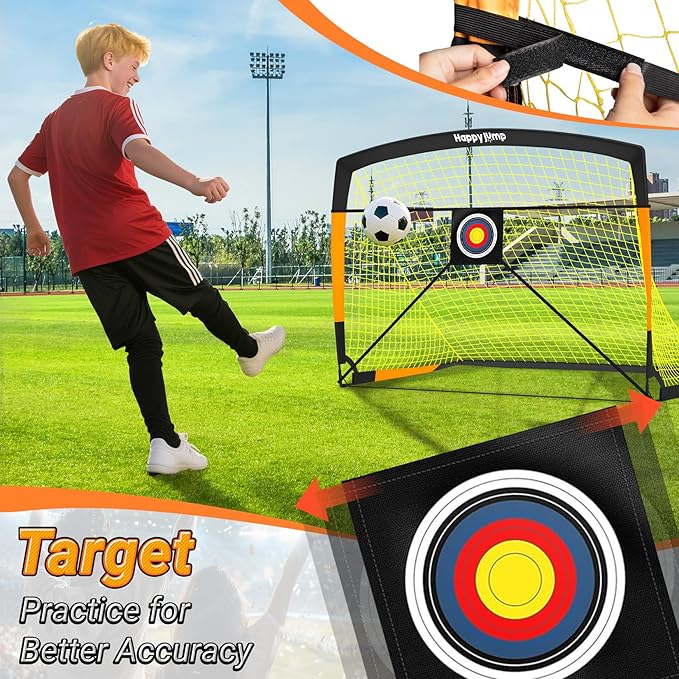 Soccer Goal 7'x5', 6.6‘x3.3', 5'x3.6', 4'x3', 3'x2.2' Soccer Net for Kids Backyard