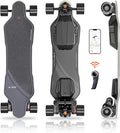 Exway Flex 2 Pro Electric Skateboard Longboard with Remote, Build in Light System, Top Speed of 31 Mph, 25miles Range, Elastic Composite Deck, Electric Longboard for Adults & Youths