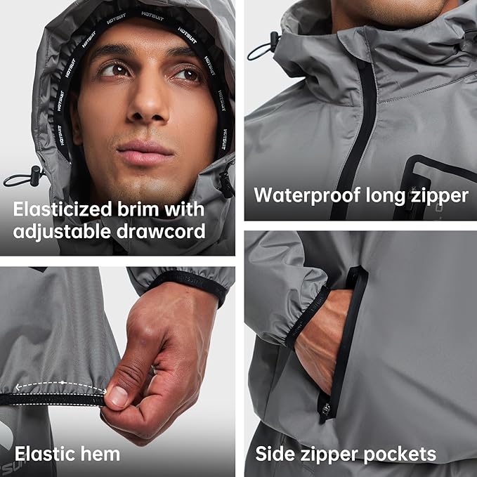 HOTSUIT Sauna Suit Men Anti Rip Boxing Sweat Suits Exercise Workout Jacket