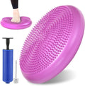 Special Supplies Stability Cushion Balance Pad for Core Strength Trainer and Flexibility, Tactile Sensory Disc for Standing or Sitting, Soft Molded Spike Surface, Includes Air Pump (Purple)