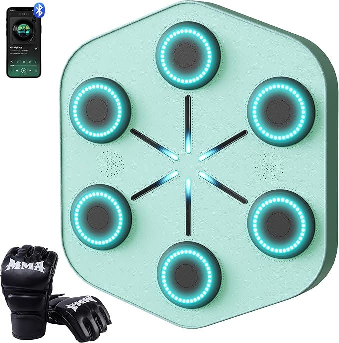 Music Boxing Machine L1, Smart Punching Machine with Beat-Synced & Custom Lights | APP Control | Supports Phone, Speaker & Headphone Playback | Wall-Mounted Trainer for Home Gym Workout