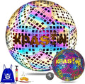 Soccer Ball, Holographic Reflective Glowing Soccer Ball for Men Women Training