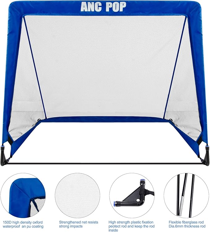 Portable Pop Up Soccer Goal for Kids Trainning and Family Game Foldable Soocer Net for Backyard with Carrying Case
