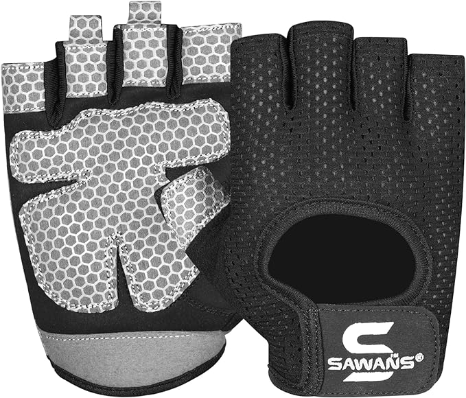 Workout Gloves for Men and Women Weight Lifting Gloves Gym Fitness Exercise Cycling Pull ups Microfiber Lightweight Breathable Non-Slip Silicone Padded Palm Grip Protection