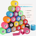 LDIWEE 24 Pack Self Adhesive Bandage Wrap 2 Inch, Vet Wrap for Dogs & Horses, Elastic Cohesive Tape for Athletic Sports, First Aid Medical, Ankle Sprains, Wrist Support
