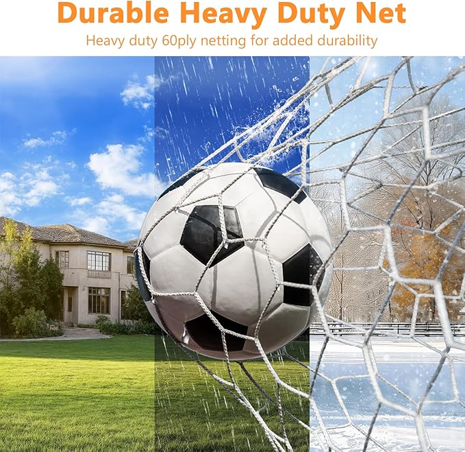 Soccer Goal for Backyard 10 x 6.5FT Metal Soccer Goal with Weatherproof Soccer Net, Durable Frame for Outdoor Training and Games