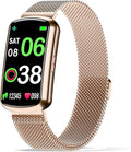 Health Fitness Tracker with 24/7 Heart Rate, Smart Watch with Blood Pressure and Blood Oxygen Monitor, Bulit-in 120+ Sport Mode, Sleep Tracking Waterproof Activity Tracker for Women Men (Pink Gold)