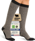 Merino Wool Compression Socks for Women Men, 15-20 mmHg, Soft & Breathable for Travel, Running, Pregnancy