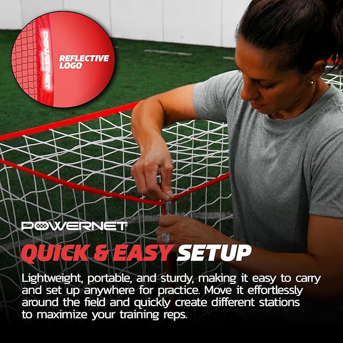 PowerNet Soccer Goal for Backyard, 6x4 / 8x4 FT Portable Soccer Net, Sports & Outdoors Training Equipment, 1 Goal & Zipper Storage Bag