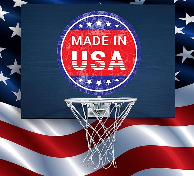 Elite Mini Basketball Hoop & Ball Set, Wall Mount, Indoor Made in The USA Cedar Backboard. Includes 9” Hoop, Net, Pump & 5 Mini Basketballs.