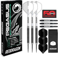 RED DRAGON Pegasus Professional Tungsten Steeltip Darts Set Available in 21, 23, 24, 25, 26, 28, 30 Gram with Flights, Stems (Shafts) and Wallet