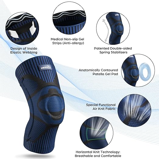 NEENCA Knee Brace for Knee Pain Relief, Medical Knee Support with Patella Pad & Side Stabilizers, Compression Knee Sleeve for Meniscus Tear, ACL, Arthritis, Joint Pain, Runner, Sport- FSA/HSA APPROVED