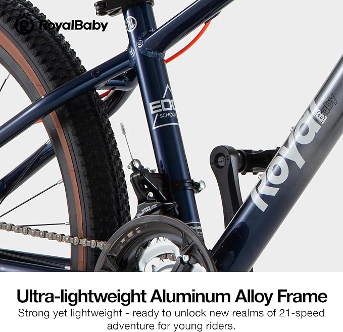 RoyalBaby Kids Mountain Bike for Boys and Girls, Ultra-Light Aluminum 20-24 Inch Wheel Bicycle for 6-14 Years Old Children, 7/21-Speeds Drivetrain